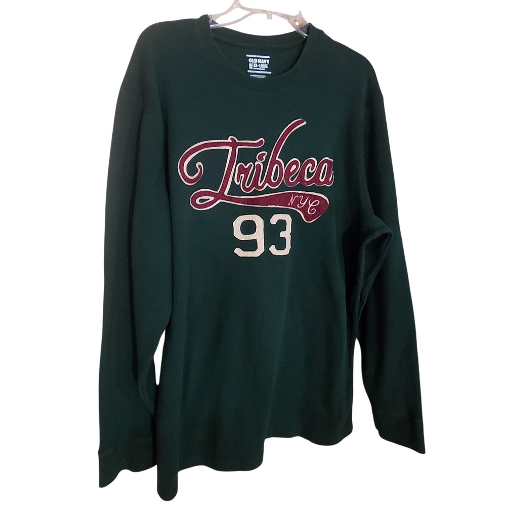 Old Navy Mens XXL Tribeca NYC 93 Thermal Long Sleeve Shirt Green Waffle Knit